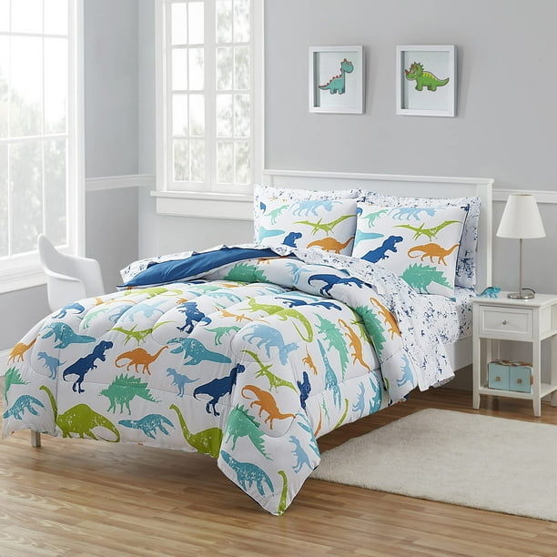 Juego de cama Sweet Home Collection Full Dinosaur, 4 piezas
