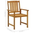 thumbnail image 6 of vidaXL Patio Chairs Outdoor Patio Dining Chair with Cushions Solid Wood Acacia, 6 of 77