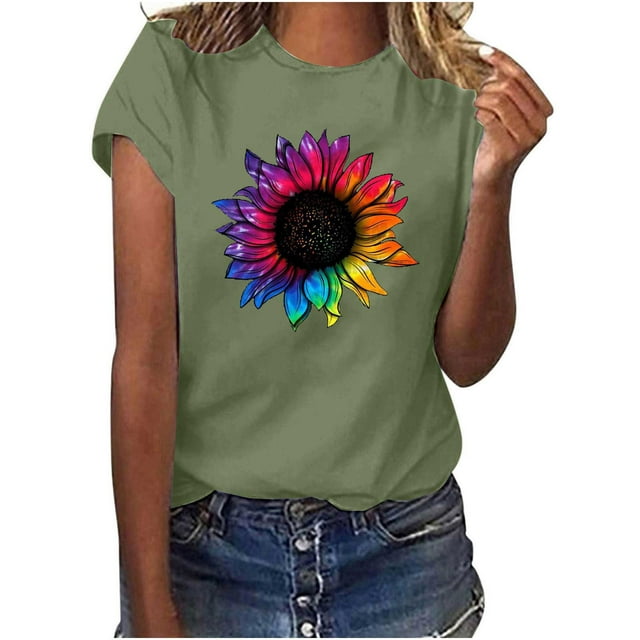 Birdeem T-Shirt Décontracté d'Été pour Femmes Manches Courtes Col Rond Ample Blouse Tops