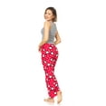 thumbnail image 2 of Women's Super-Soft Plush Fleece Pajama Bottoms/Printed Lounge Pants, Red White Penguins - Large, 2 of 6