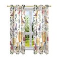 thumbnail image 7 of Yayeee Window Curtains Set of 2 for Living Room Light Filtering 63"x42", Birds and Teapots, 7 of 7
