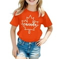 thumbnail image 4 of XDZJLR Girls Tee Short Sleeve Summer Crewneck Casual Fit Basic Tees Orange 6-7 Years, 4 of 4