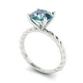 thumbnail image 2 of Clara Pucci 14K White Gold 2ct BlueMoissanite Solitaire Ring for Women, 2 of 8