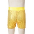 thumbnail image 5 of Miutii Big Girls' Elastic Waist Sparkle Ballet Dance Booty Shorts Glitter Gymnastics Bottoms Athletic Yoga Shorts Gold 7-8, 5 of 7