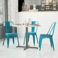 thumbnail image 3 of BizChair Commercial Grade Distressed Blue Metal Indoor-Outdoor Stackable Chair, 3 of 12