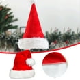 thumbnail image 2 of Extra Thick Plush Santa Hat, Soft Comfortable with Large Pom-Pom, 25" Circumference One-Size-Fit-Most, for Holiday Parties & Family Gatherings, 2 of 5