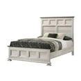 thumbnail image 3 of 3pc Contemporary Queen Panel Bed 2x Nightstand Bedroom Set Antique White, 3 of 5