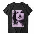 thumbnail image 2 of TayIor Sw1ft Chemises, Tyler Sw1ft Merch, Tyler Sw1ft, Mode Décontractée Imprimée Col Rond Manches Courtes Blouse Femmes Graphique Amateur de Musique TKFASHION Violet Rose TG, 2 of 7