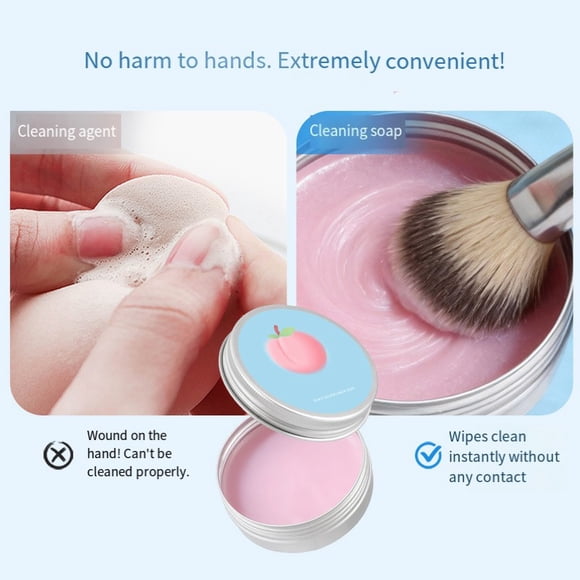 Jabón limpiador de brochas de maquillaje Jabón limpiador de herramientas de maquillaje portátil 40 g un jabón