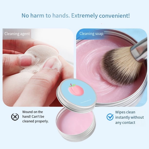 Jabón limpiador de brochas de maquillaje Jabón limpiador de herramientas de maquillaje portátil 40 g un jabón