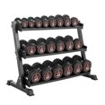 thumbnail image 4 of Lifeline 5 lb–100 lb (2,100lb) Pro Round Dumbbell Set with 3-Tier Rack, 4 of 5