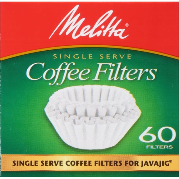 Melitta Single Serve Coffee Filters for Javajig, 60 Ct