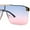 Gold Blue Pink, variant on Elegant Rimless Flat Top Mobster Shield Racer Sunglasses Gold Black Pink