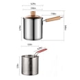 thumbnail image 3 of Danhjin Fryer Fryer Multi-function Mini 304 Stainless Steel Hot Oil Pot, Mini Oil-saving Artifact With Filter, Three-in-one Frying Set (lid + Pot + Matching Slip Through, 3 of 9