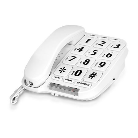 Country Kitchen Wall Phone - Big Button Phone for wall or desk with Speaker and Memory