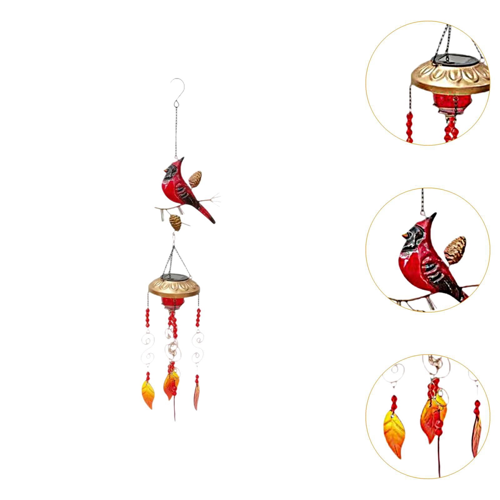 colaxi Bird Wind Chime with Solar Light Hanging Ornament Birthday Gift Memorial Gift Indoor Outdoor Decor for Tree Garden Yard Patio