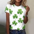 thumbnail image 4 of Fewfanhot Womens Tops Irish Shamrock Shirts Patrick Clover Tshirt Green Graphic Tops, 4 of 7