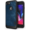 thumbnail image 1 of Ringke Flex S Case Compatible with iPhone 7, Coated Textured Leather Flexible TPU Cover - Deep Blue, 1 of 9