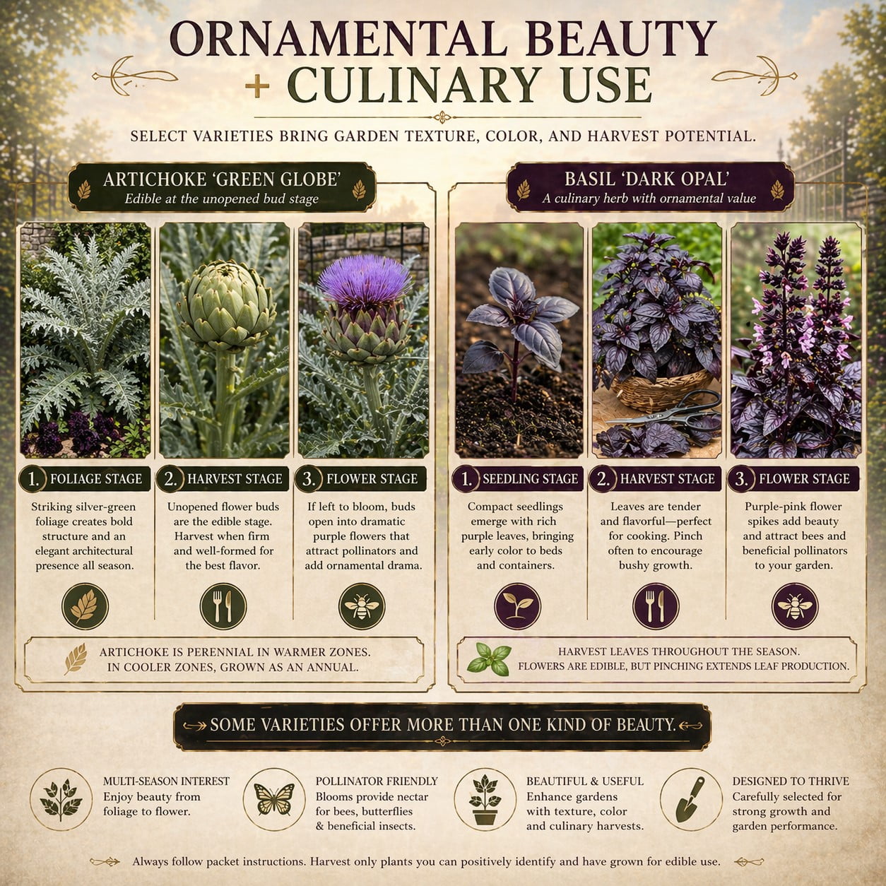 Ravens Hollow Garden Gothic Garden Seed Collection, 6 Open-Pollinated Flower & Foliage Varieties