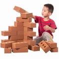 thumbnail image 2 of Construction Stacking Building Red Brick Block, Rectangle Foam Kids Pretend Play Creativity Toy, 2 of 7
