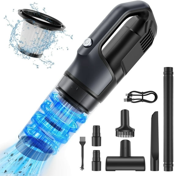 Aeitto Handheld Vacuum Cleaner,4-in-1 10000Pa Cordless Car Vacuum,Portable Rechargeable 1.5lbs Lightweight Hand Vacuum with LED light for Home Office Cleaning,Black