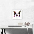 thumbnail image 2 of ARTCANVAS Flower Plant Butterfly Alphabet Letter M Canvas Art Print - Size: 12" x 12" (0.75" Deep), 2 of 9