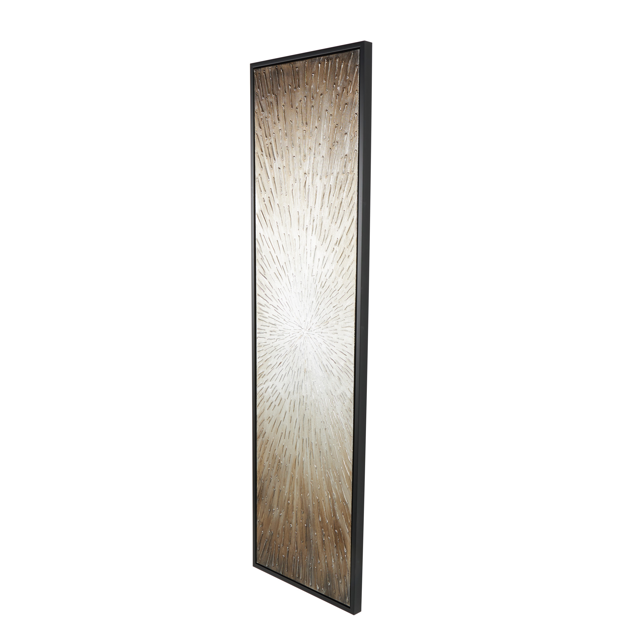 71" x 20" Radial Starburst Framed Wall Art with Black Frame, by DecMode