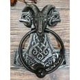 thumbnail image 6 of Viking Ram Skull Thor Hammer Mjolnir With Runes Door Knocker W/ Built In Struck, 6 of 8