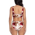 thumbnail image 3 of Daiia Lilies Flowers Women's Bikini Set Two Piece Swimsuit High Waisted Bikini Adjustable Straps Bikini Perfect for Beach, Pool, and Summer Vacation-Small, 3 of 9