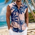 thumbnail image 2 of LTTVQM Hawaiian Shirts for Men Summer Beach Sleeveless Button Down Shirt Casual Tropical Print T-Shirts Basic Outfit Pink M, 2 of 5