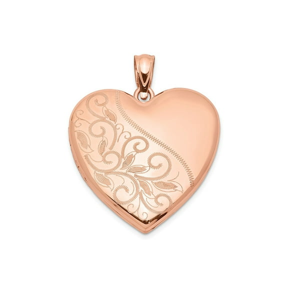 Lockets Sterling Silver Rose Gold-plated 24mm Scrolled Heart Family Locket