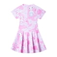 thumbnail image 6 of Lullu Girls Half Zip Short Sleeve Rashguard Swim Dress One-Piece Swimsuit with UPF50+, 6 of 6