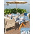 thumbnail image 4 of Outdoor Tablecloth with Umbrella Hole and Zipper, Blue Grey Christmas Rectangle Table Cloth 60x102 Inch Waterproof Tablecloth, Snowman Xmas Tree Snowflake Winter Picnic Table Cover for Patio Camping, 4 of 7