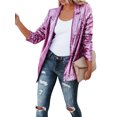 thumbnail image 2 of Qiylii Women Sequin Jacket Open Front Blazer Sparkle Long Sleeve Cardigan Coat Bomber Jacket, 2 of 6