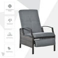 thumbnail image 4 of Outsunny Rattan Adjustable Recliner Chair with Hand-Woven All-Weather Wicker for Patio, Outdoor, Garden, Poolside, Grey, 4 of 10