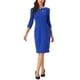 thumbnail image 2 of INSPIRE CHIC Vestido Vintage para Mujeres de Manga 3/4 para Usar en el Trabajo Vestidos Tipo Sheath S Azul Real, 2 of 6
