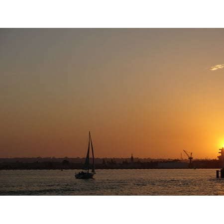 LAMINATED POSTER San Diego Sailboat California Ocean Seaport Sunset Poster Print 24 x (Best Ocean Going Sailboats)