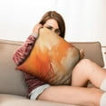 thumbnail image 7 of Watercolor Pastel Abstract Grunge with Paint Splatter Orange and Blue Throw Pillow Covers 18 X 18 Inch, Set Of 2, Linen Study Sofa Cushion Cover Indoor Living Room Home Decor, 7 of 7