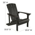 thumbnail image 6 of Flash Furniture Charlestown Indoor/Outdoor Faux Wood Adirondack Chairs, Set of 4, Slate Gray, 6 of 13