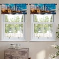 thumbnail image 2 of LALILO Kitchen Curtain Valance Skyline City Sunset Rod Pocket Window Curtain 52"x 18" Set of 2, 2 of 6