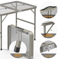 thumbnail image 3 of Folding Camping Table, Portable Picnic Table, 3x2 FT Lightweight Grill Table with Adjustable Height, Carry Handle, Metal Folding Table for Picnic Camping Cooking BBQ,Silver, 3 of 13