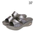 thumbnail image 1 of Sandalias de cuña de tacón grueso, verano, playa, caminar, punta abierta, diseño, zapatilla de cuña, gris, talla 37 1 par Advancent AP1213-03, 1 of 7