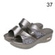 thumbnail image 1 of Sandalias de cuña de tacón grueso Zapato de zapatilla de cuña de diseño de punta abierta para caminar en la playa de verano, gris, tamaño 37 Inevent AP1213-03, 1 of 7