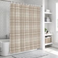 thumbnail image 6 of Buffalo Plaid Bathroom Shower Curtains with 12 Hooks Polyester Waterproof Shower Curtain for Stalls and Bathtubs Sand Beige Cream Farmhouse Gingham Striped Decorative Bathroom Curtain 48x72 Inches, 6 of 9