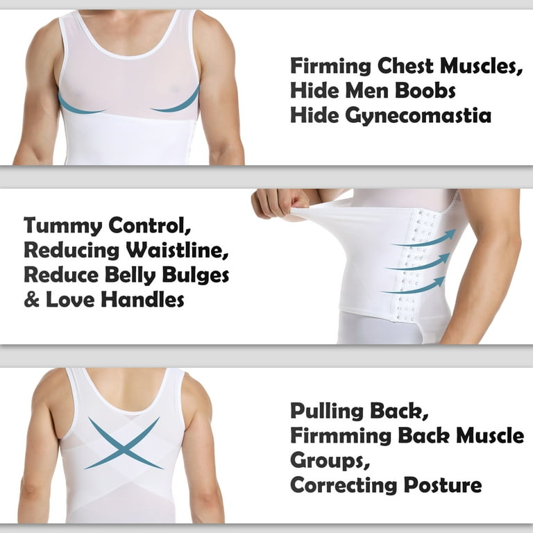 Men Gynecomastia Shaper New Slimming Chest Control Boobs Shapewear Undergarments  Stomach Girdles Hook Control