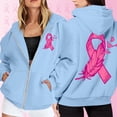 thumbnail image 2 of Shadoumai Womens Zip Up Hoodie Cancer Awareness Pullover Long Sleeve Casual Athletic Sweatshirt With Pocket Drawstring Fall Winter Jackets, 2 of 6