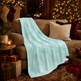 thumbnail image 3 of Aqua Speckled Abstract Texture with Soft Watercolor Wash, Calming Coastal Motif for Ocean Lovers, Housewarming Gift, Cozy Flannel Blanket for Beach House and Sunroom, Coastal Home Decor, 3 of 9