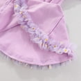 thumbnail image 5 of Wilark Toddler Girls Ballet Dress with Mesh Trim Cute Knitted Crew Neck Long Sleeve Party Dance Dress Purple 1 T, 5 of 6