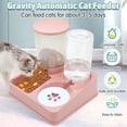 thumbnail image 4 of Juego de dispensador de agua con comedero automático para gatos, alimentador de agua y comida para mascotas automático inclinado 2 en 1, alimentador de alimentos por gravedad y bebedero,Green, 4 of 7
