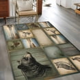 thumbnail image 3 of Wildlife Portraits Washable Area Rug 4x6 Animals Plaid Deer Owl Bear Rustic Brown Pine Cone Low-Profile Large Area Rugs with Non Slip Backing Indoor Floor Carpet for Entrance Living Room Bedroom, 3 of 9